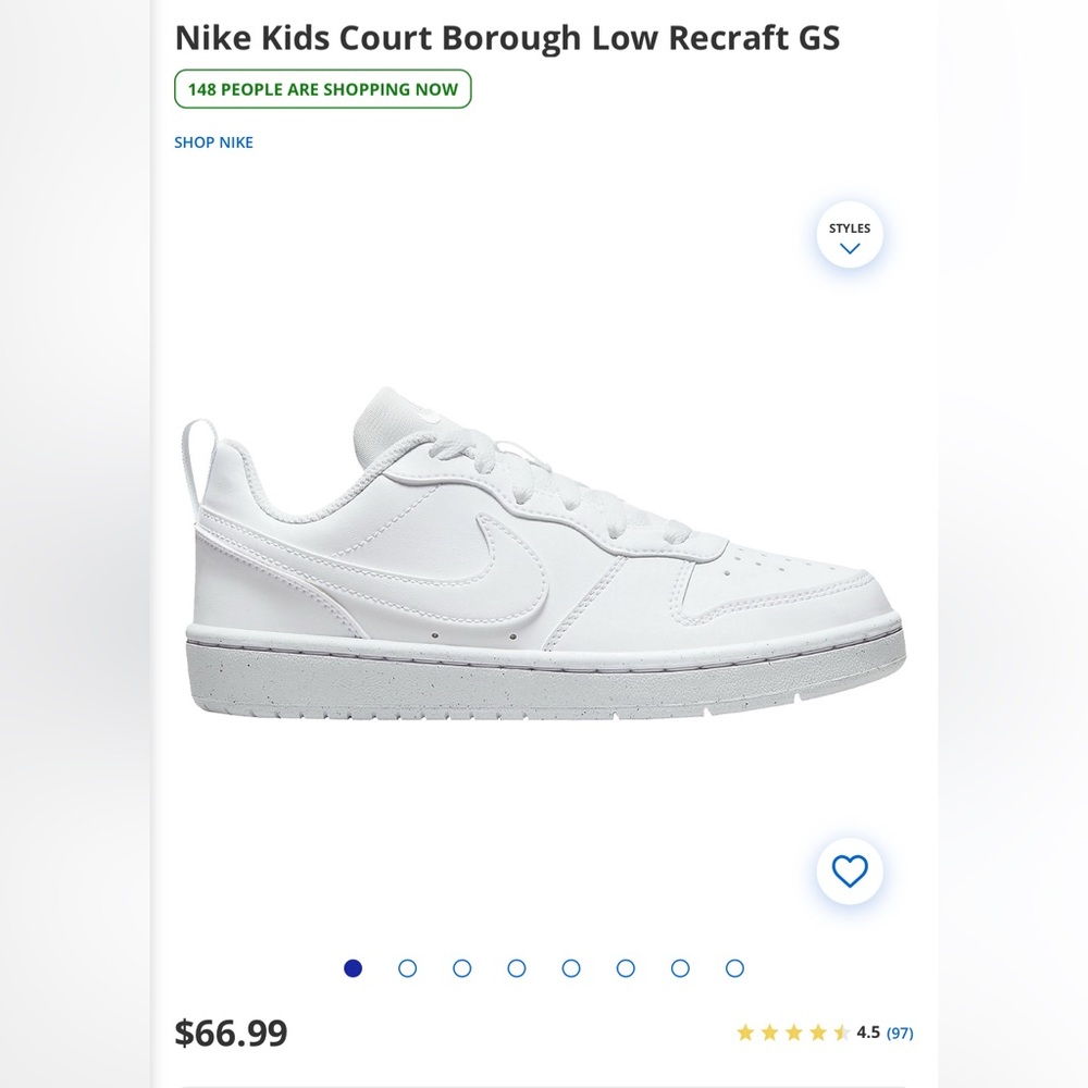 ❌TRADED🆘Nike Kids Court Borough Low Recraft GS - Picture 1 of 6